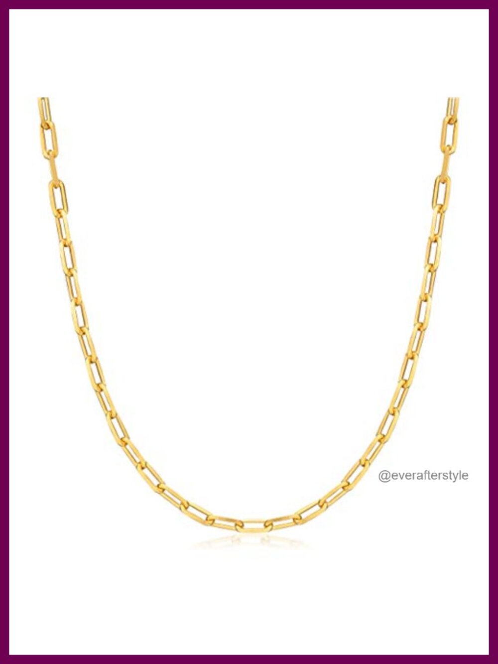 18K Gold Plated Paperclip Chain Necklace 4MM